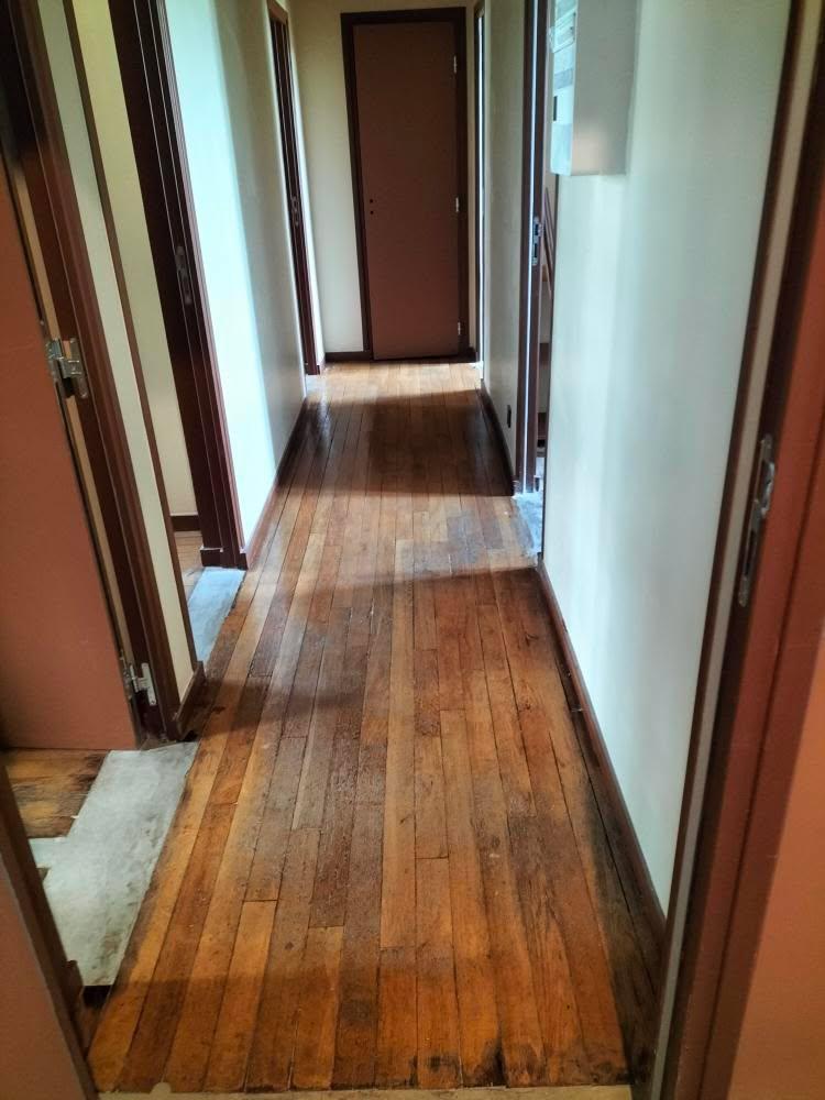 Couloir en parquet lavé — Appartement, Paris, réalisation Clarté Nettoyage Propre